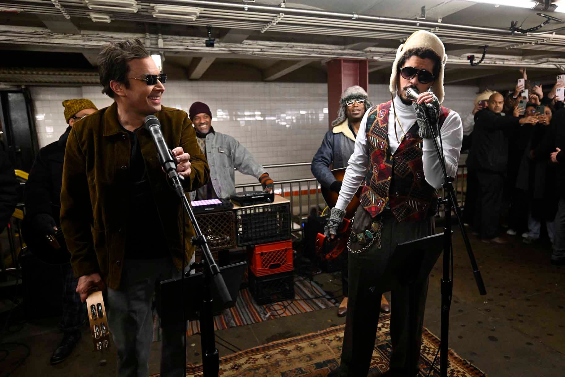 Bad Bunny's unannounced NYC subway performance with Jimmy Fallon